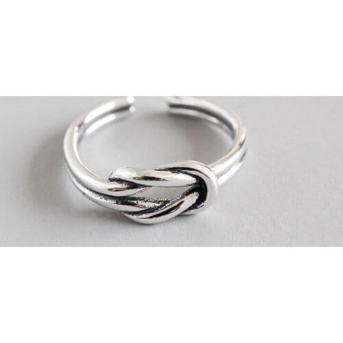 WYJZY Fashion design retro sterling silver opening ring for women surprise lady birthday gift party beautifully matching jewelry