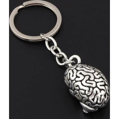 1Pc Vintage 3D Brain Keychain Anatomical Organs Body Parts Keyring For Doctor Graduation Gift Jewelry Handcrafts
