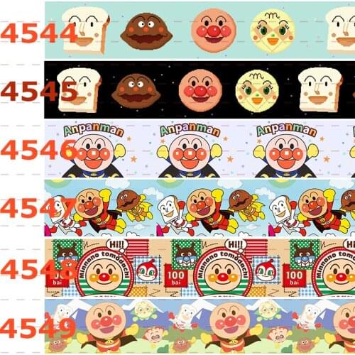 10yards -different sizes -Anpanman Grosgrain ribbon - Cartoon character printed ribbon