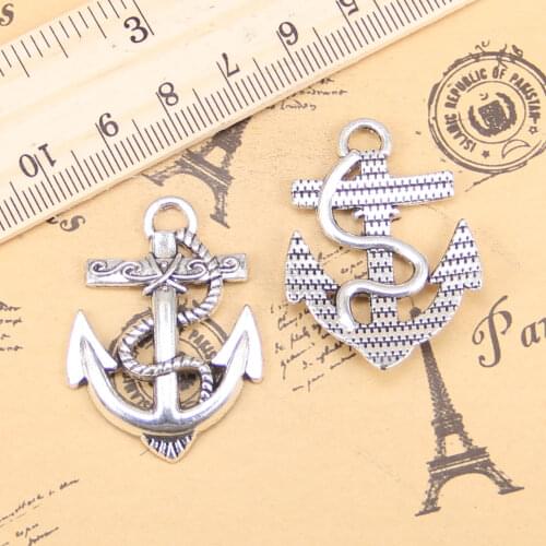 4pcs Charms anchor rope 40x38mm Antique Pendants,Vintage Tibetan Silver Jewelry,DIY for bracelet necklace
