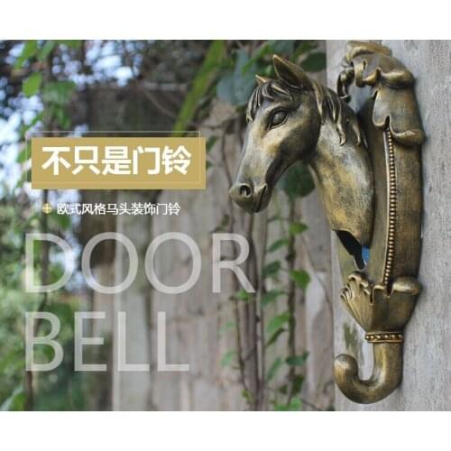 2015 Newest horse head doorbell , European fashion doorbell,brass/white/red color optional, plug power 1 launcher+3receivers