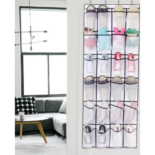 24 Pocket 600D Oxford Home Over The Door Hanging Organizer Holder Storage Rack Closet Shoes Washable reuse