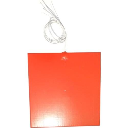 240v 315*330*1.5mm 350w silicone heat bed for 3d printer adhesive 1 side 100k thermistor 4mm hole center 1000mm lead wire