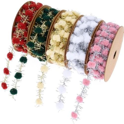 3Meters/roll Hairball Ribbons For DIY Handmade Craft Materials Christmas Tree Festival Party Decoration Supplies