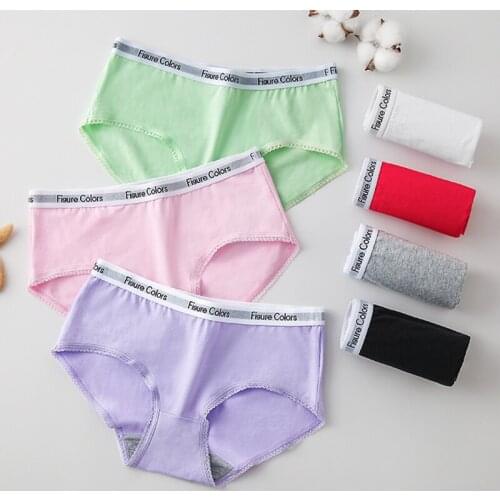 4 pecs Cotton Panties Women Lace Briefs Sexy Underwear gril briefs colorful female underpants woman sexy lingerie womens panty