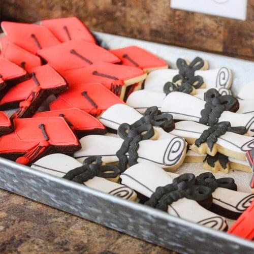 4Pcs Graduation Cookie Cutter Set Stainless Steel Graduation Cap Diploma Plaque Frame Gown Shapes for Holiday Party Decorations