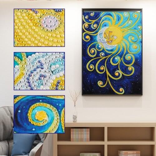5D DIY Special Shaped Cartoon Diamond Painting Sun Flower Diamond Embroidery Painting 3D Face Sun Diamond Mosaic Gifts Decortion