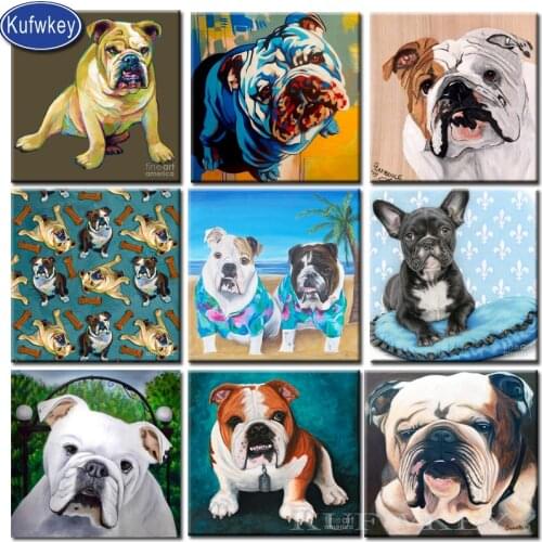 Cute pet dog Diamond Painting english bulldog,5d diy Embroidery diamond Mosaic Cross-Stitch animal puppy Full square/round Drill