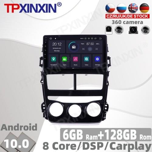 128G Android 10.0 For Toyota Yaris Vios 2017- 2020 Car Radio Multimedia Video Player Navigation GPS Accessories Auto 2din no DVD