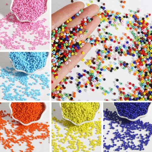 1000pcs 2mm Glass Seed Beads Handmade DIY Jewelry Small Craft Beads Bracelet Necklace Accessories Jewelry Making Supplies