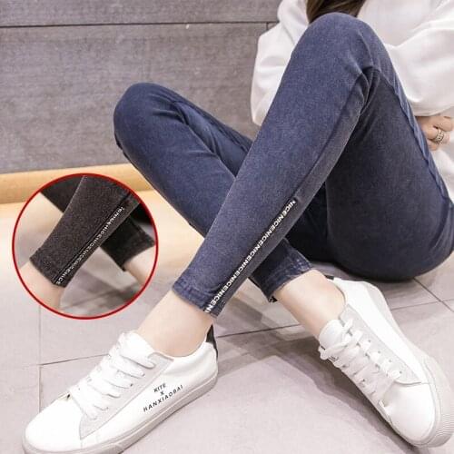 Letters Stretch Jeans Maternity Clothes For Pregnant Women Pants Skinny Pregnancy Clothing Spring Jeans Maternity Pants Gravidas
