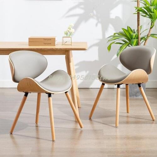 European Style Light Luxury Dining Table And Chair Solid Wood Stool Modern Minimalist Backrest Dining Chair