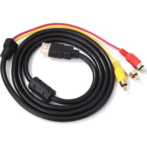 HDMI-compatible to RCA Cable HDMI-compatible Male to 3RCA AV Male Adapter for 3 Rca Av Audio Cable Support Dropshipping