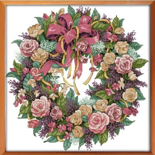 Full drill Square Round Diamond Painting Sunday The Beautiful wreath of roses diamond Embroidery Sales Cross-Stitrill girl gift