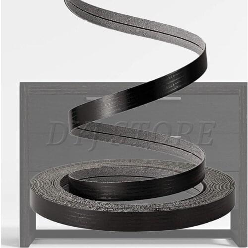 16/32feet Black Veneer Edge Banding, Preglued Flexible PVC Tape with Hot Melt for Cabinet Table Furniture Restoration
