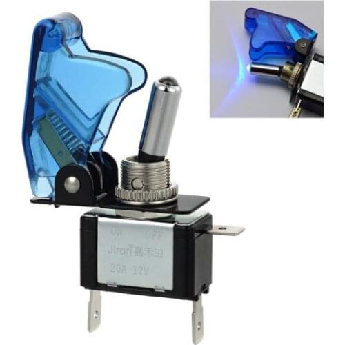 Jtron toggle switch cover 12V 20A Car modification Illuminated LED Toggle Switch Control ON/OFF + Flip Up Cover
