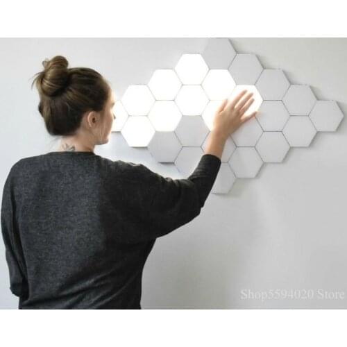 Led Quantum Lamp Hexagonal Lamps Night Lights Touch Sensitive Wall Lighting Night Light Magnetic Creative Decor Wall 3d Led Lamp