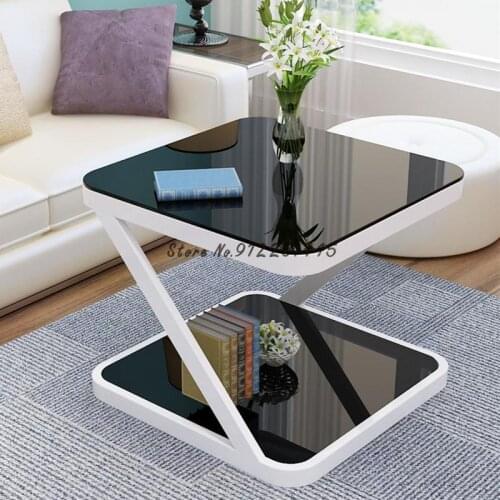 Small coffee table simple modern tempered glass living room mini coffee table creative sofa corner table bedroom telephone desk