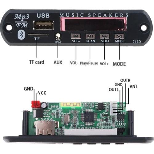 12V 24V MP3 Player Wireless Bluetooth MP3 Decoder Board With Remote Control For Car Audio USB TF FM Radio AUX For IPhone