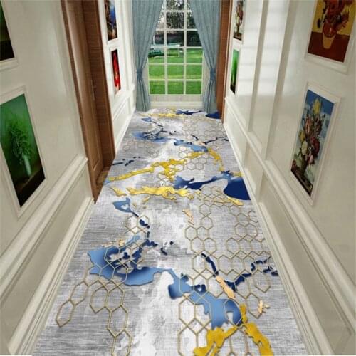 Nordic Modern Floral Long Hallway Carpets Home Stair Mat Hotel Aisle/Corridor Area Rugs Anti-Slip Bathroom Kitchen Doormat