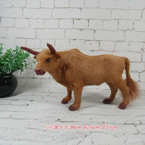 New simulation cattle toy polyethylene & furs yellow cattle model about 26x15x11cm 1890