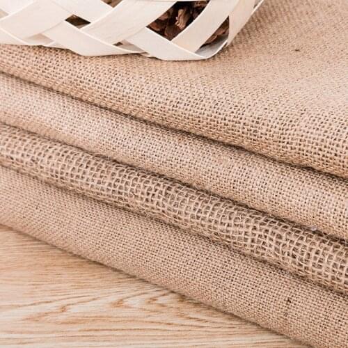 Thick Rough Raw Faux Jute Fabric Natural Color Background Faux Linen Fabric For Diy Storage Bag Christmas Decoration TJ0208
