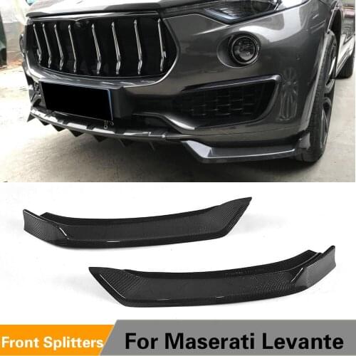 Carbon Fiber Front Bumper Splitters Aprons Winglets for Maserati Levante 4 Door 2016 2017 2018 Front Bumper Splitters