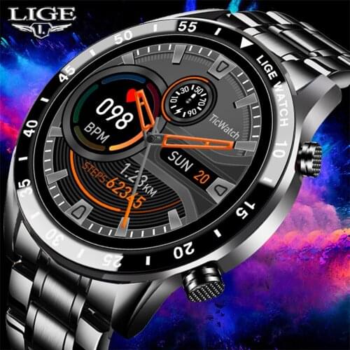 LIGE 2021 New Fashion Smartwatch Bluetooth Call Sport Mens Watch Heart Rate Monitoring Music Control Waterproof Smart Watch Man