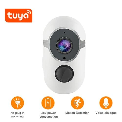 Tuya 1080P Wifi IP Camera Waterproof Rechargeable Camera Wireless Battery Powered Outdoor Security Cam Can Use Solar Panel