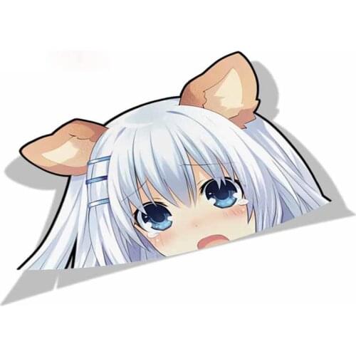 Personality Origami Tobiichi Date A Live Peek Anime Big Head Vinyl Cartoon Car Sticker Window Trunk Decal Apply To Car Window