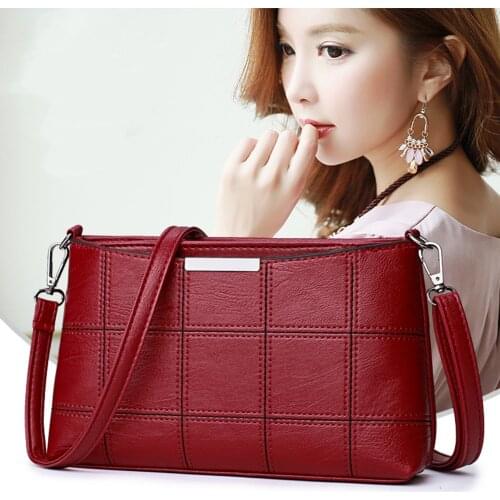Vintage Women Casual Shoulder Bag Lady Checker Solid Color Small Shoulder Crossbody Bag All Season Messenger Bag