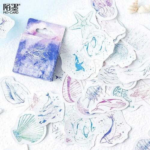 1 Box Lovely Marine Plants Pattern Decoracion Stickers Scrapbooking Stickers Student Office Supplie