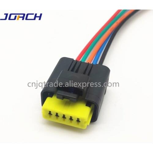 1pcs FCI 5Pin way Car connector sheath series Female housing Waterproof harness cable plug wiht 20cm 0.75mm² wire harness