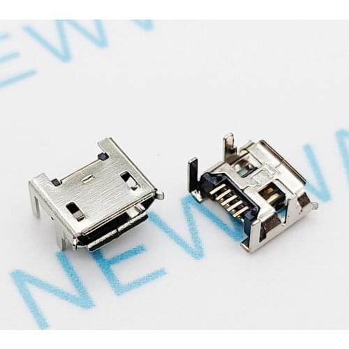 10Pcs Micro Usb Connectors 5-Pin Jack Micro Usb, Dip4 Feet 5 Pins Konektor Usb Mikro Ekor Pengisian Socket Terminal