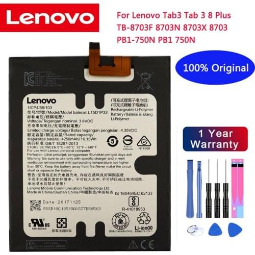 100% Original L15D1P32 4250mAh Battery For Lenovo Tab3 Tab 3 8 Plus TB-8703F 8703N 8703X 8703 PB1-750N PB1 750N Batteries