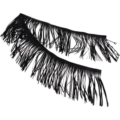 100cm Black Faux Leather Tassel Fringe Trimming DIY Crafts Accessories