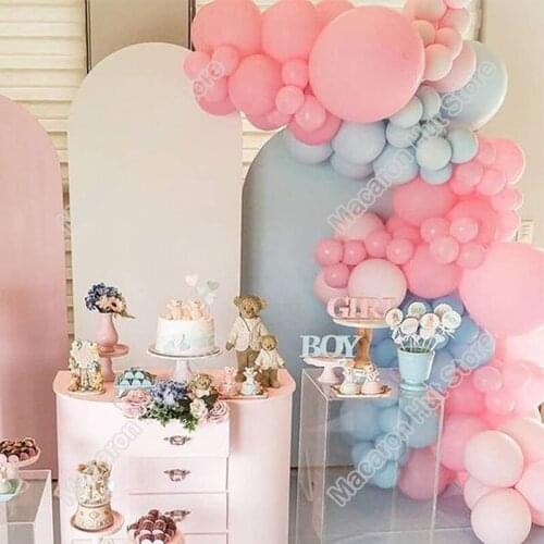 103pcs Macaron Blue Wedding Party Background Baby Shower Birthday Celebration Decoration Event Macaron Pink Balloon Garland Kits