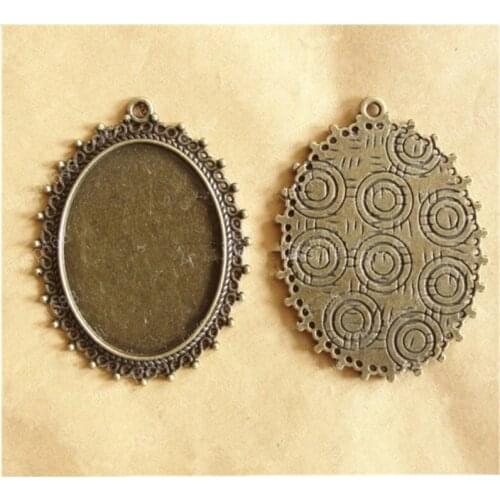 30Pcs/lot Vintage Big Cabochon Base 40*30MM Oval Cabochon Settings for Handmade Jewelry