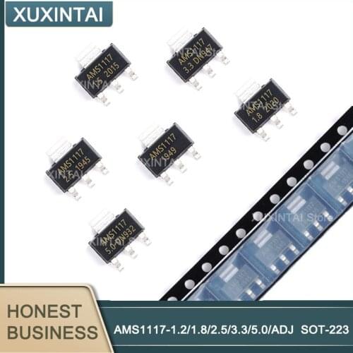 50Pcs/Lot AMS1117-3.3V/1.2/1.8/2.5/5.0/ADJ AMS1117-1.2 AMS1117-1.8 AMS1117-2.5 AMS1117-5.0 AMS1117-ADJ SOT-223SOT-223