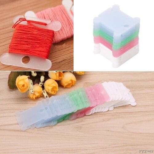 50pcs Plastic Sewing Supplies Embroidery Floss Craft Thread Bobbins for Storage Holder Cross Stitch Winding Stitch Wound Board