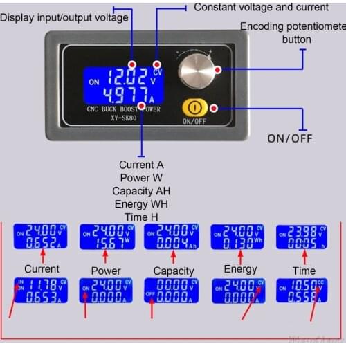 SK80 36V 5A 80W CNC DC Automatic Step-up/down Power Supply Module Constant Voltage Constant Current Adjustable Module D02 20