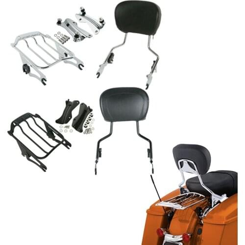 Motorcycle Sissy Bar Air Wing Luggage Rack Docking For Harley Touring Road King Street Glide Road Glide CVO 2014-2020