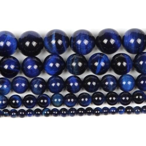 Cyan Gold Tiger Eye Bead Natural Stone Charm Round Loose Beads For Jewelry Making DIY Necklace Bracelets Earring 4/6/8/10/12MM