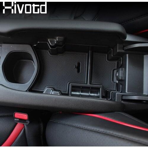 Hivotd For Honda Civic Car Central Armrest Storage Box Multi-Use Organizer Holder Stowing Tidying Accessories Interior 2016-2019
