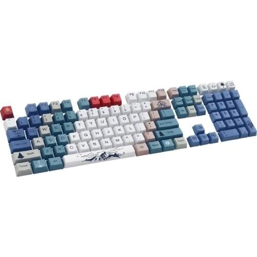 Personality 108Key PBT Keycaps Mountaineering Theme OEM Profile DYE-SUB Keycap for cherry Switch Mechanical Keyboard