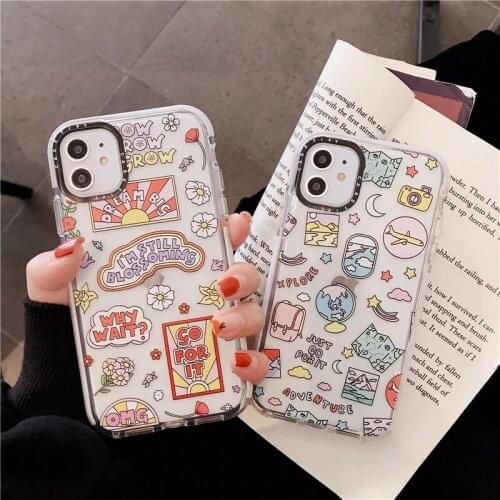 INS Cute Plane World Tour Map label Transparent silicon Phone Case For iPhone 11 Pro MAX X XS XR 7 8 6S plus SE 2020 soft Cover