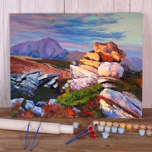 Landscape Montenegro Painting By Numbers Set Oil Paints 50*70 Canvas Pictures Decorative Paintings For Adults Art