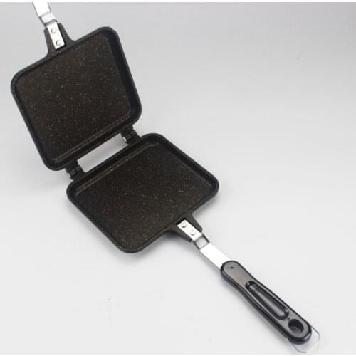 Kithen Sandwich Mould Double Sided BBQ Tray Bread Toast Bakeware Waffle Mold Egg Waffle Moulds Nonstick Double-sided Frying Pan