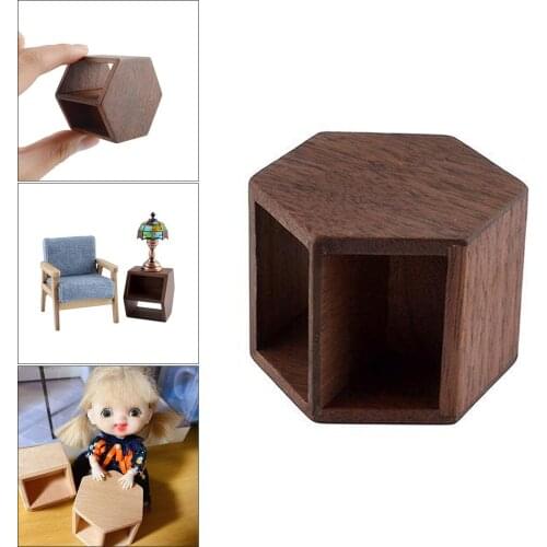 Dolls House Walnut Wood Mini End Table 1/12th Scale Miniatures Furtniure Toys for Living Room Decor
