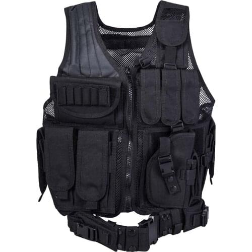 MGFLASHFORCE Tactical Vest Adjustable Molle Swat Army Military Combat Assault Body Armor Hunting Fishing Shooting Airsoft Vest
